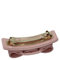 Pink Leather Hair Clip