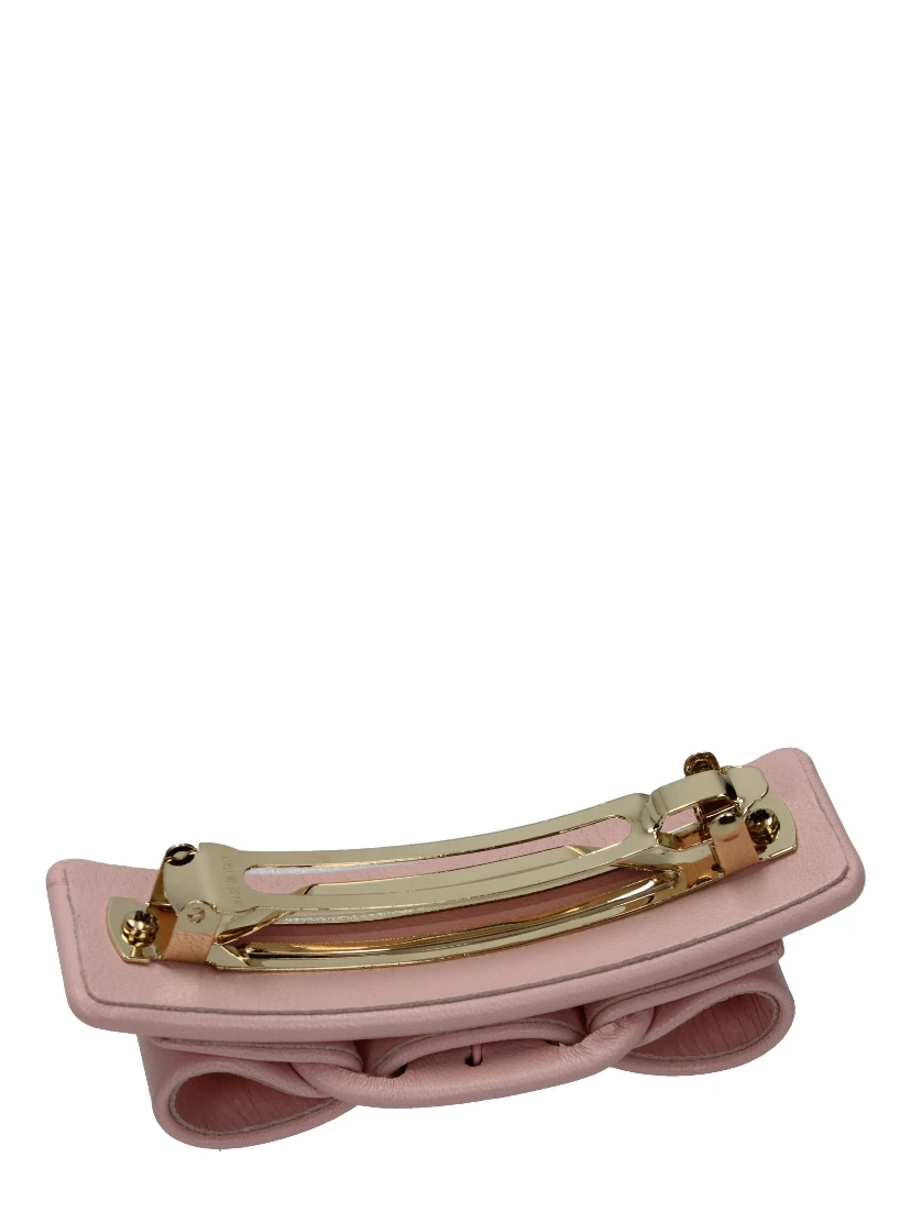 Pink Leather Hair Clip