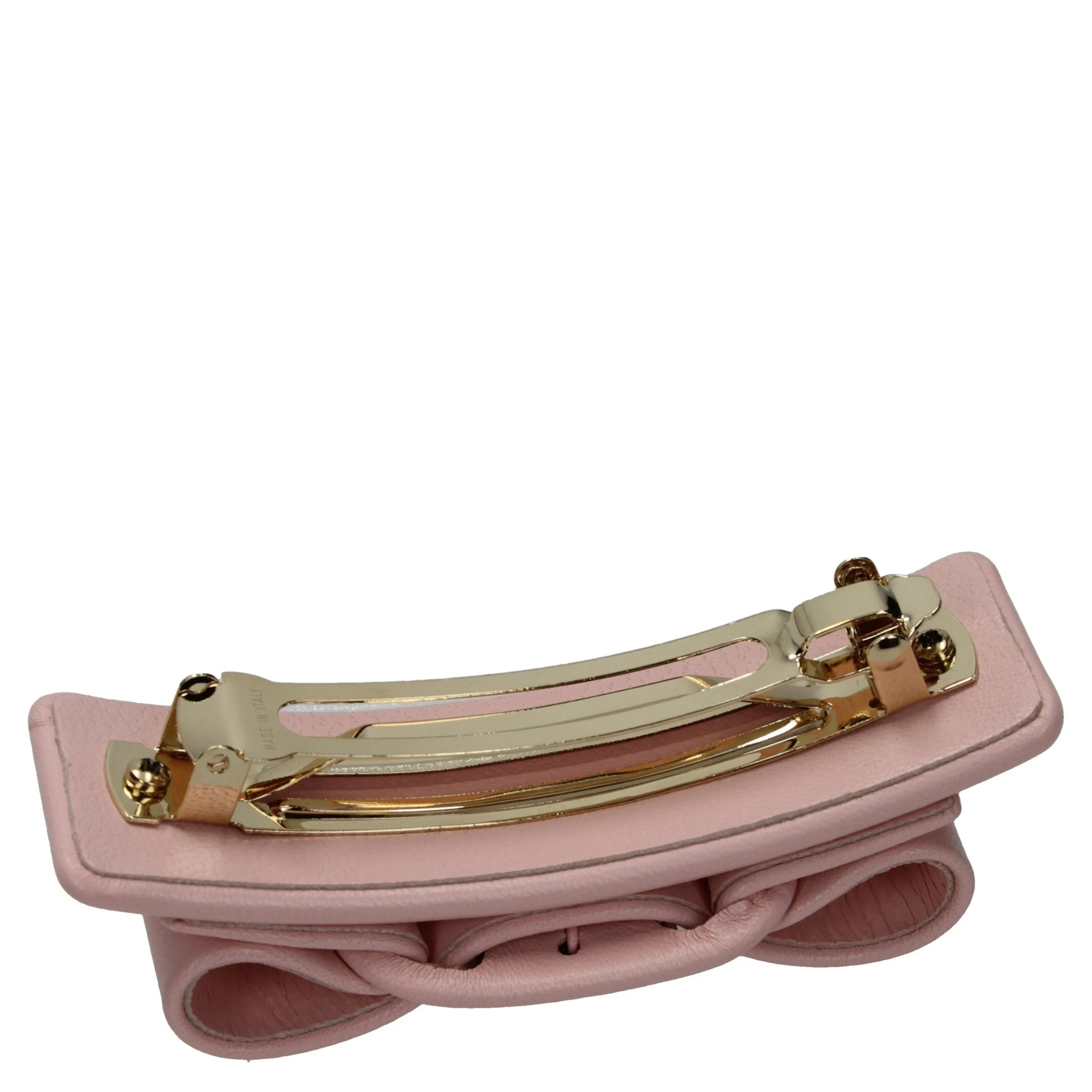 Pink Leather Hair Clip