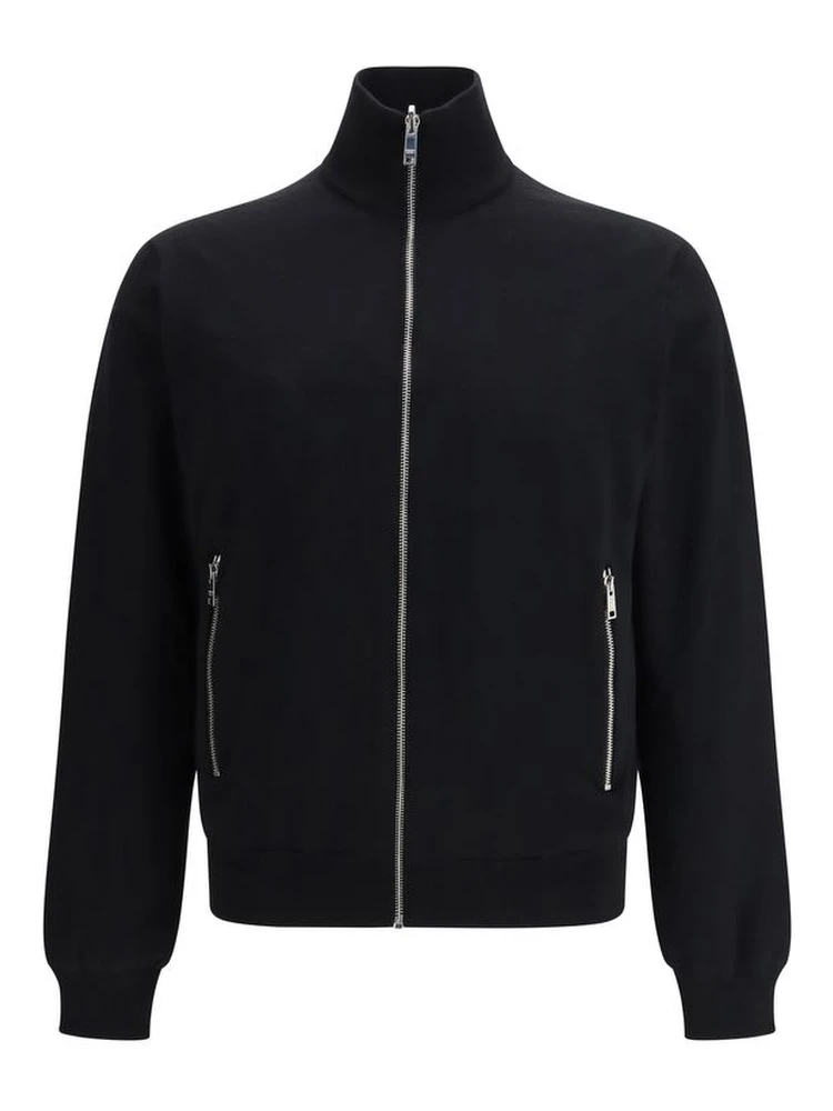 Black Fleece Wool Full-Length Jacket