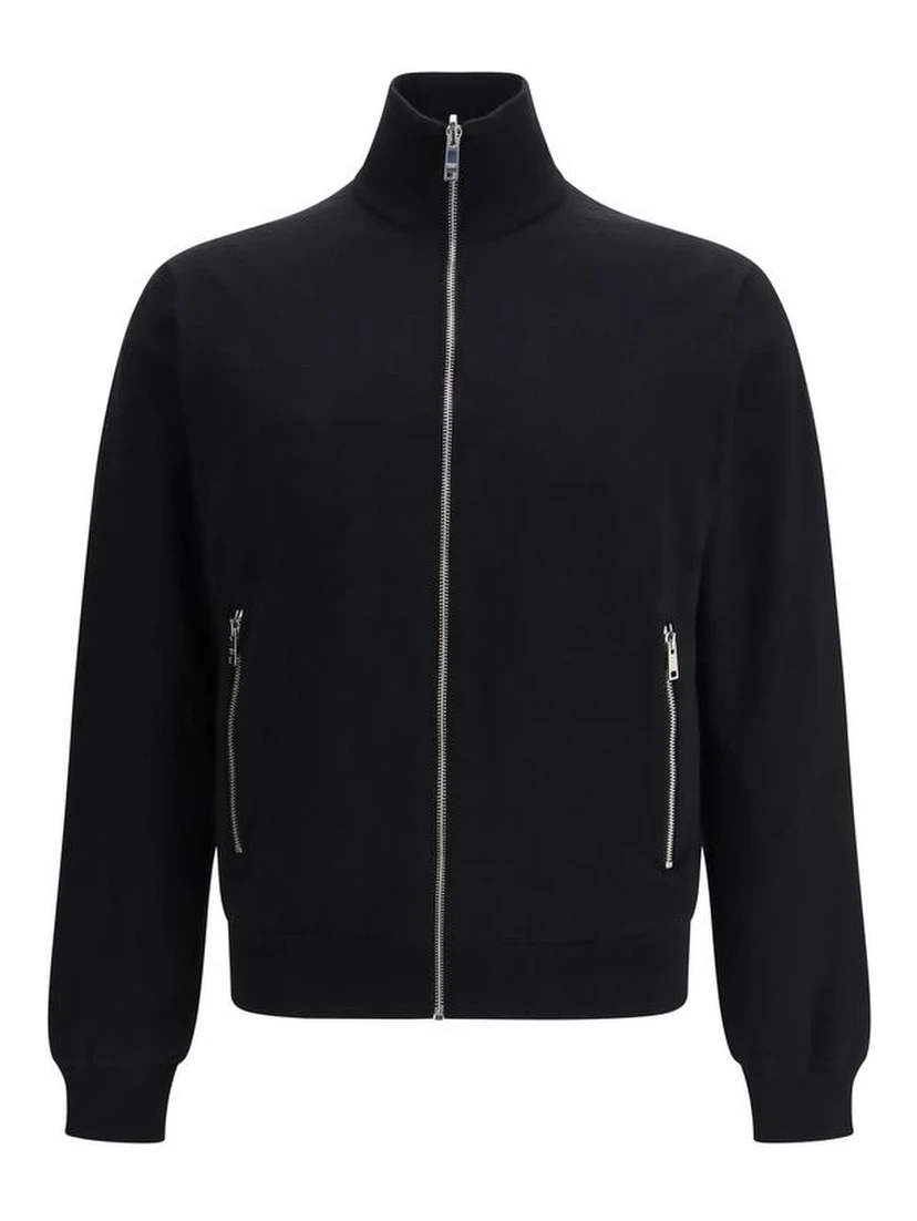 Black Fleece Wool Full-Length Jacket