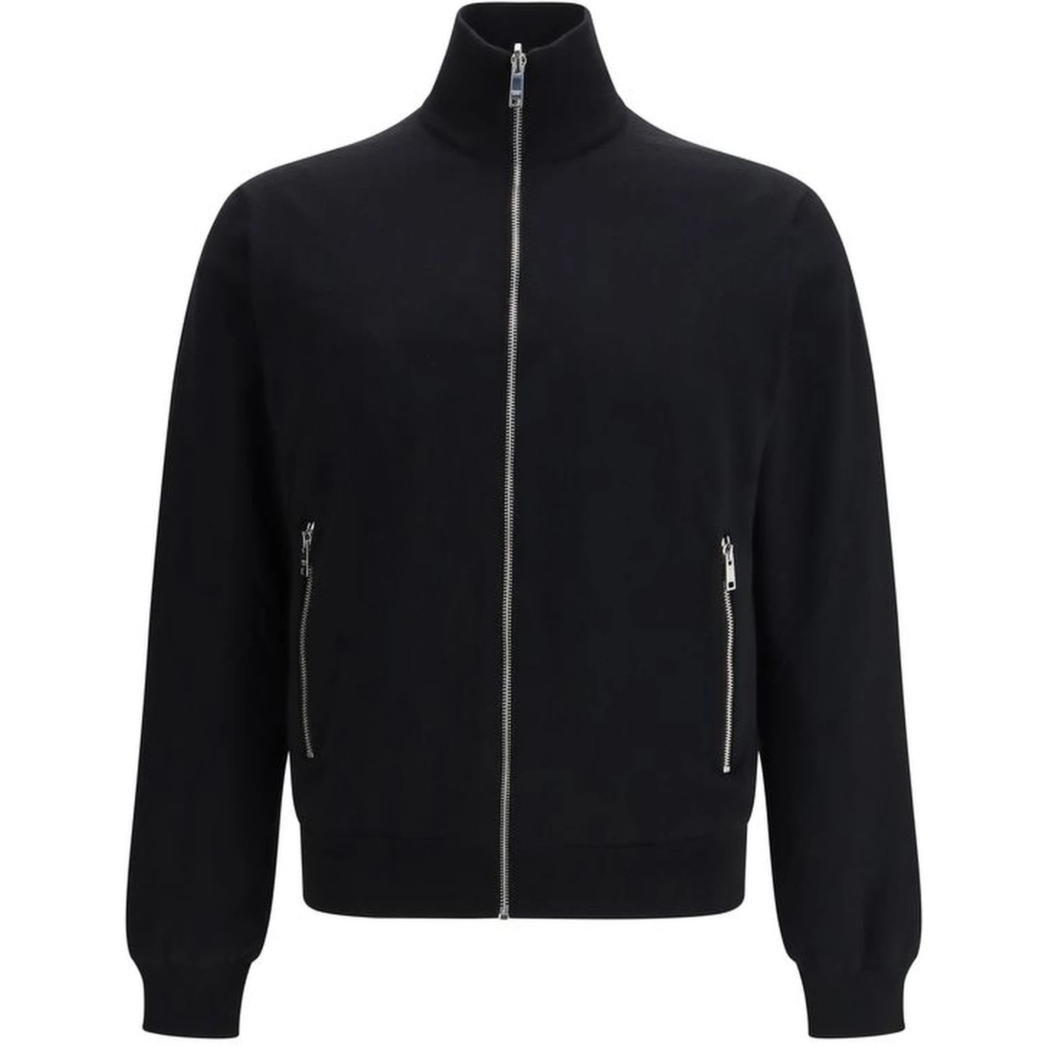Black Fleece Wool Full-Length Jacket