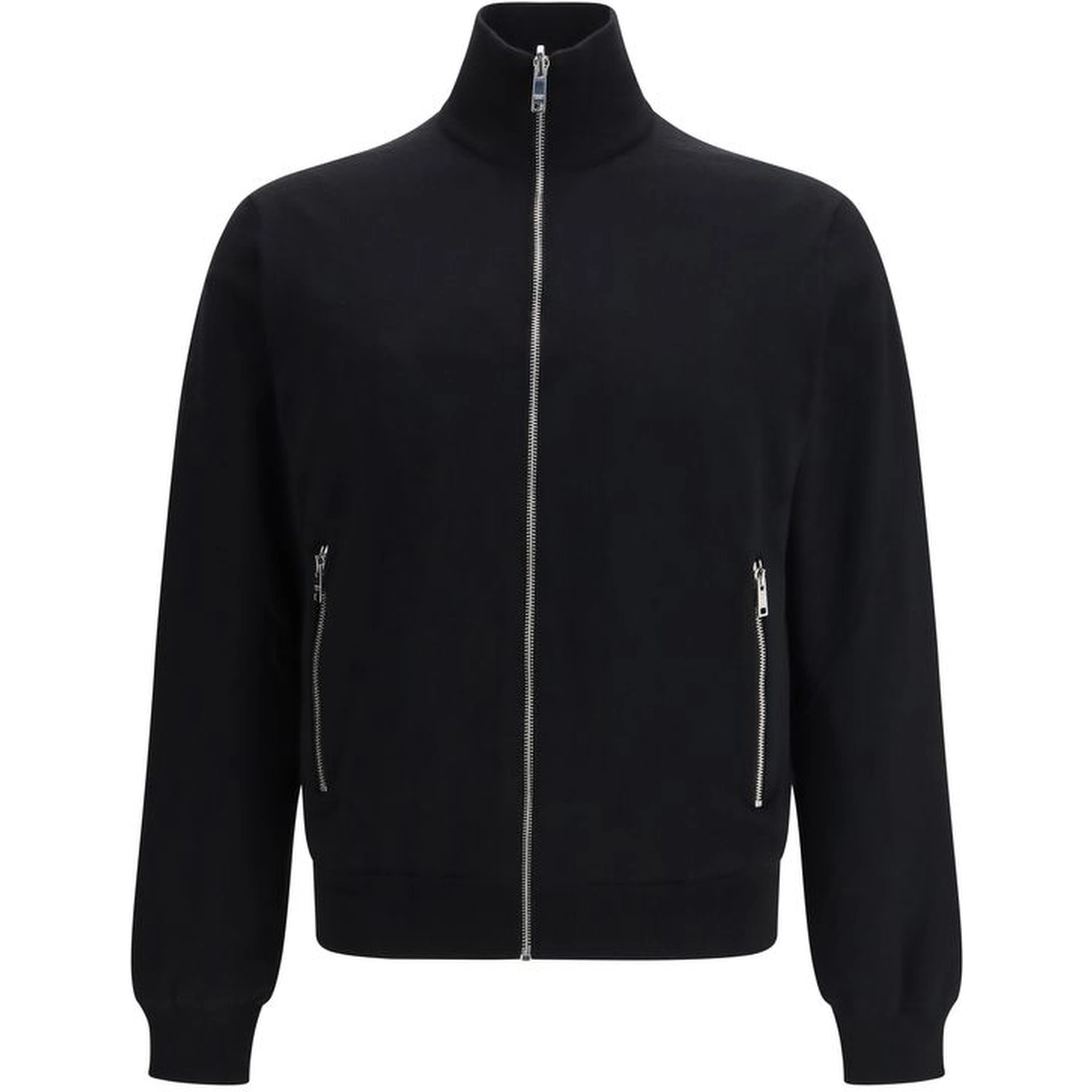 Black Fleece Wool Full-Length Jacket