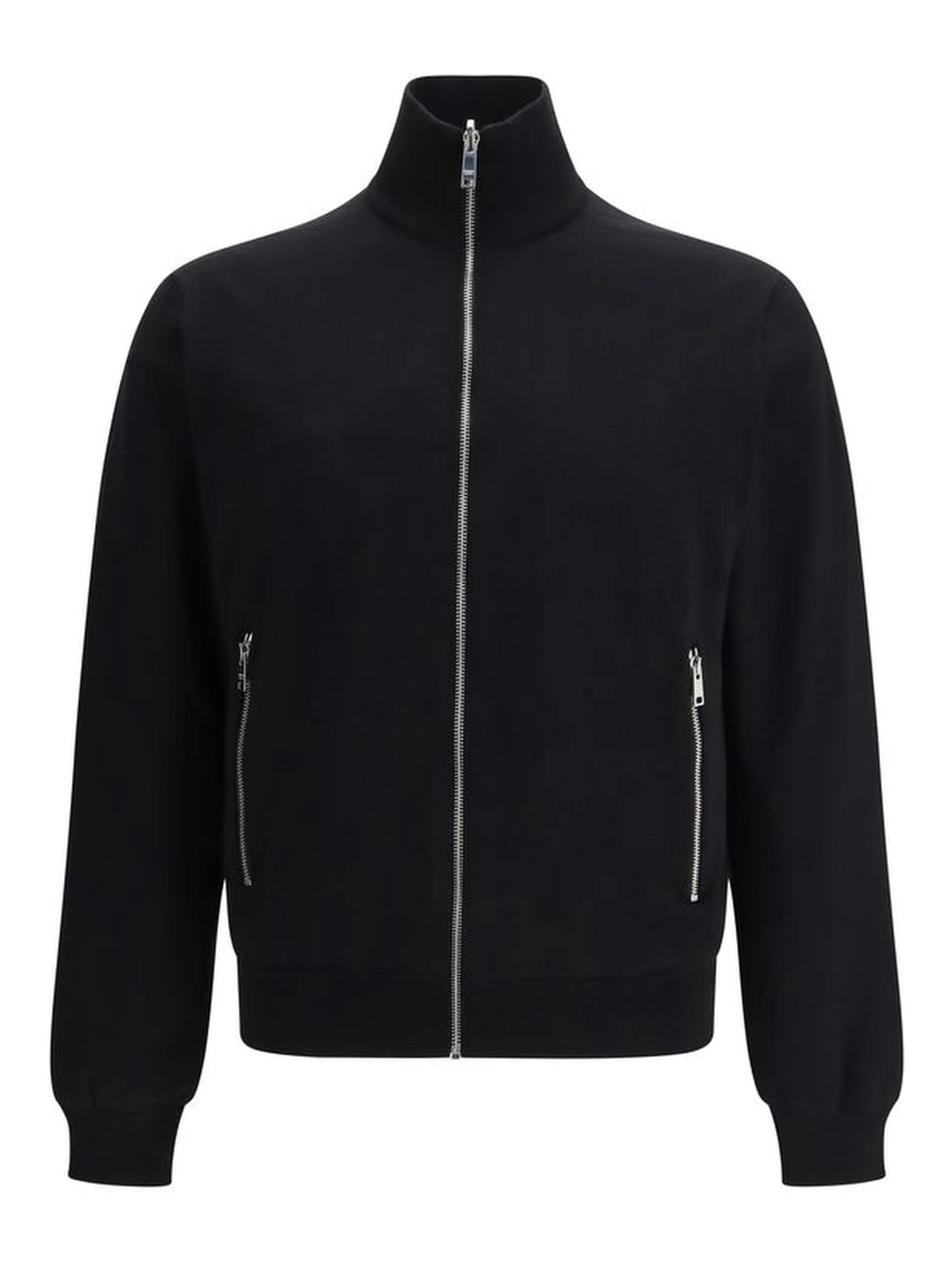 Black Fleece Wool Full-Length Jacket
