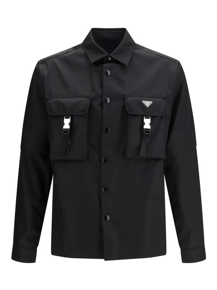 Black Recycled Polyamide Jackets And Coat