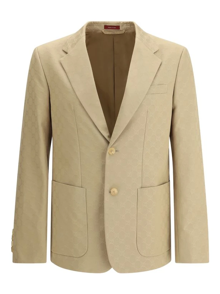 Beige Cotton Blazer