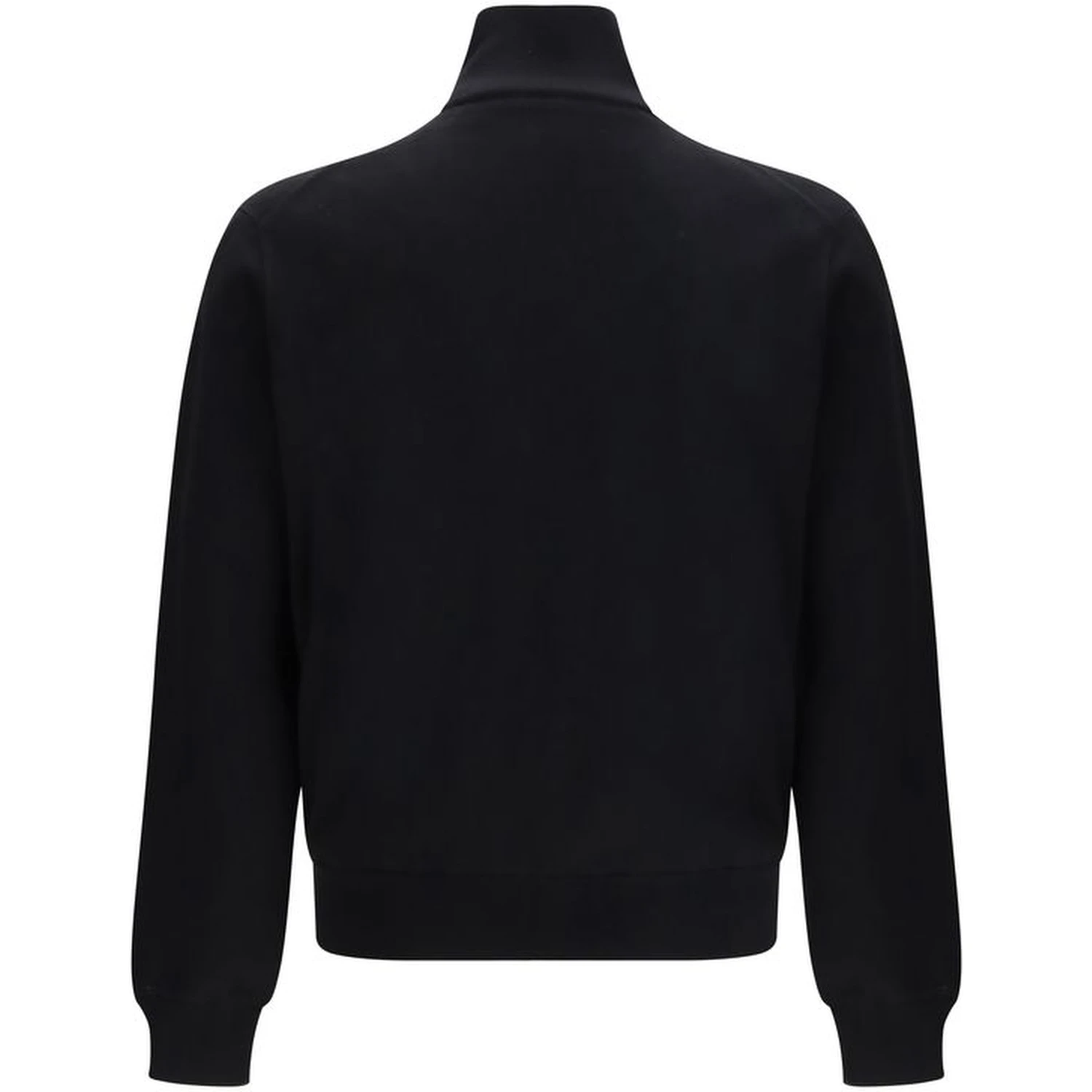 Black Fleece Wool Full-Length Jacket
