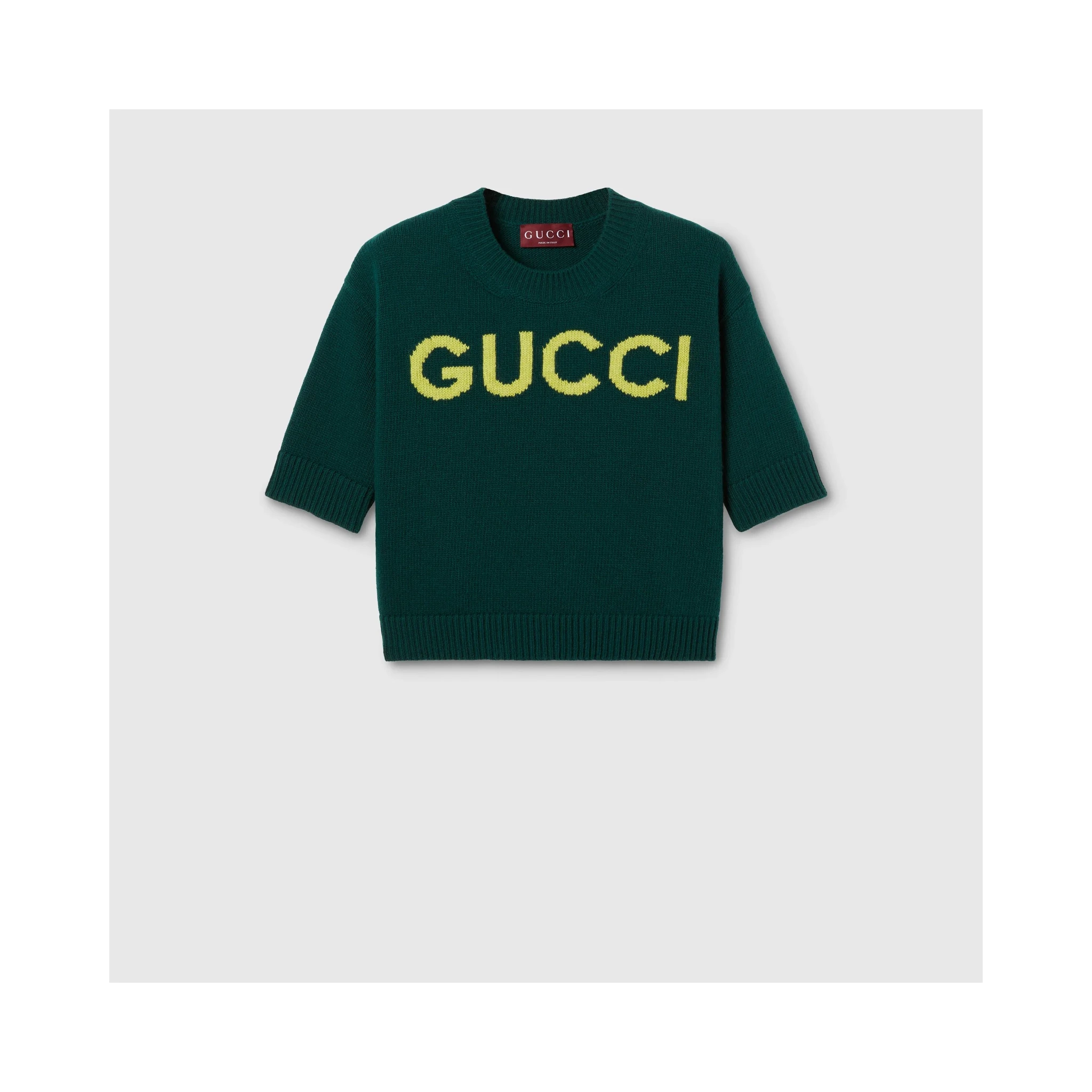 Crewneck knitwear with short sleeves