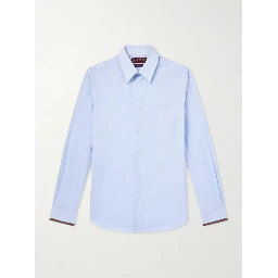 Striped popline cotton shirt