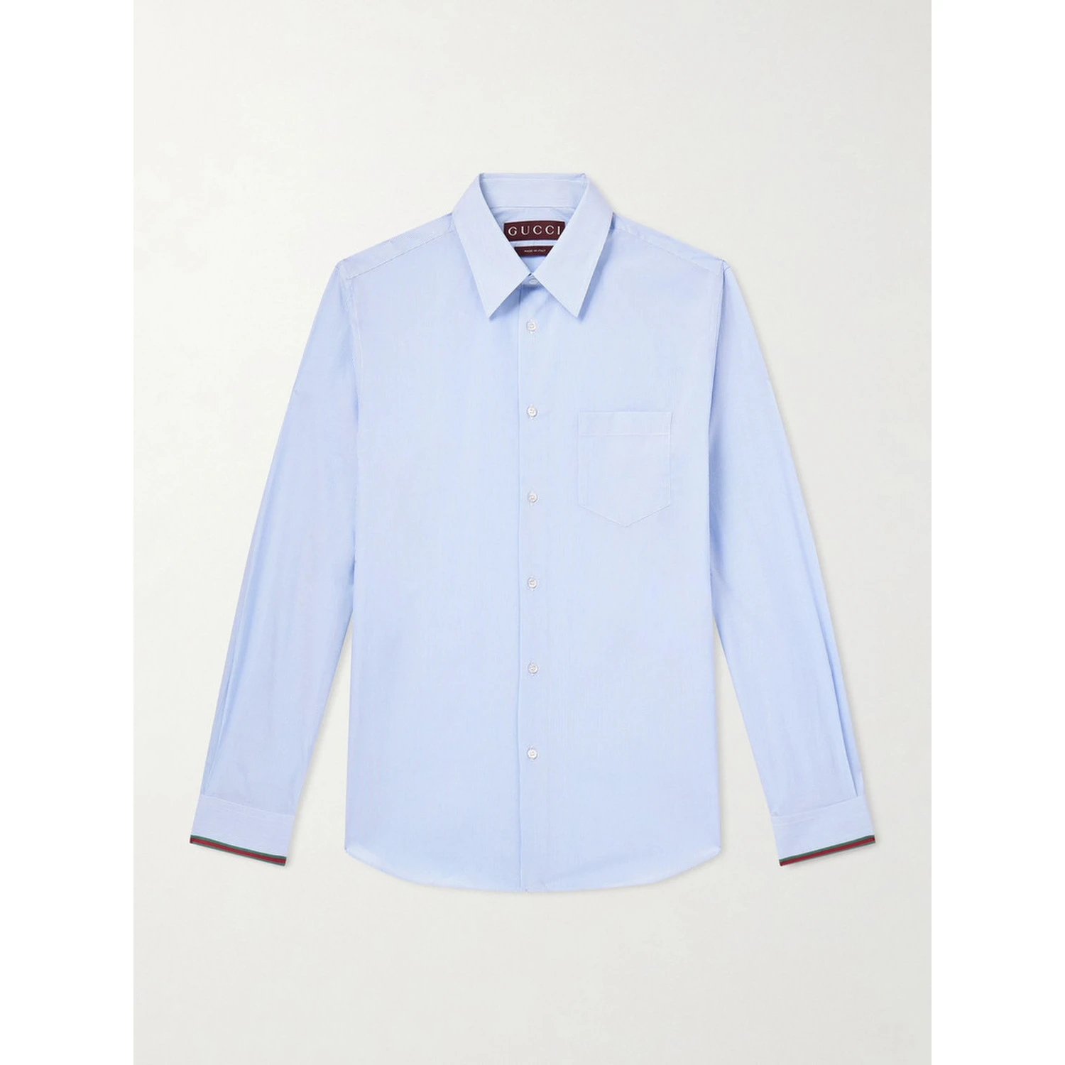 Striped popline cotton shirt