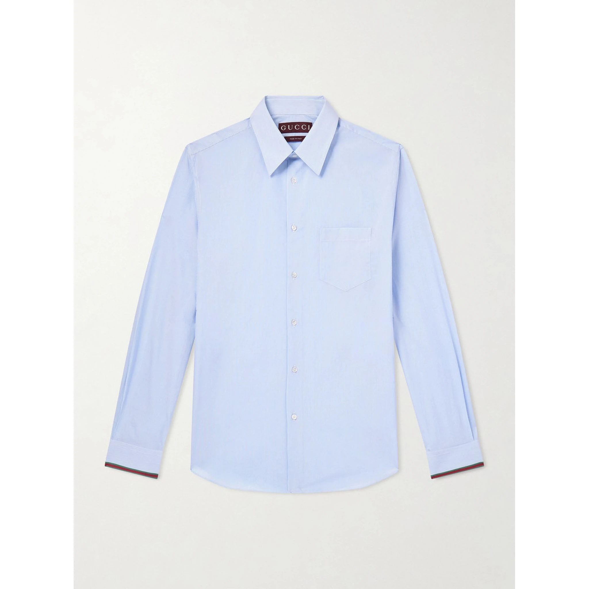 Striped popline cotton shirt