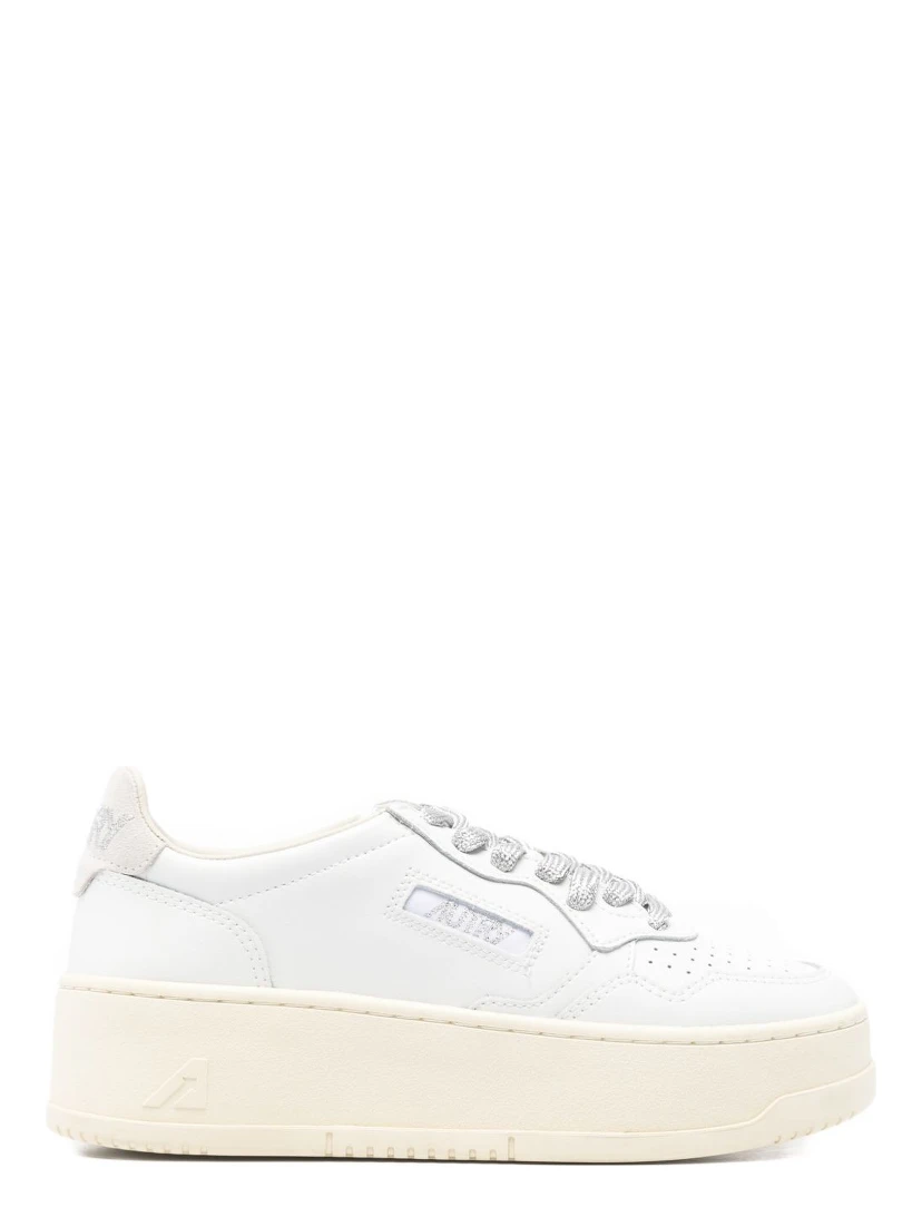 Medalist platform leopard-panel sneakers