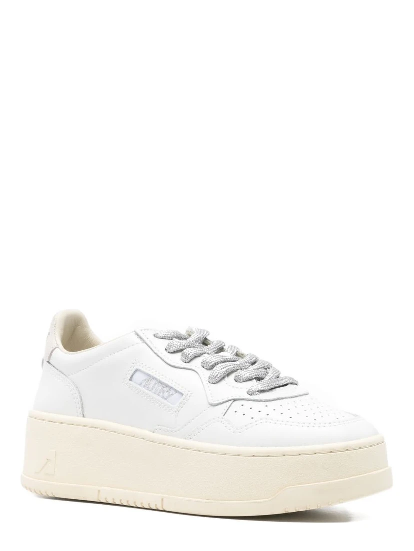 Medalist platform leopard-panel sneakers