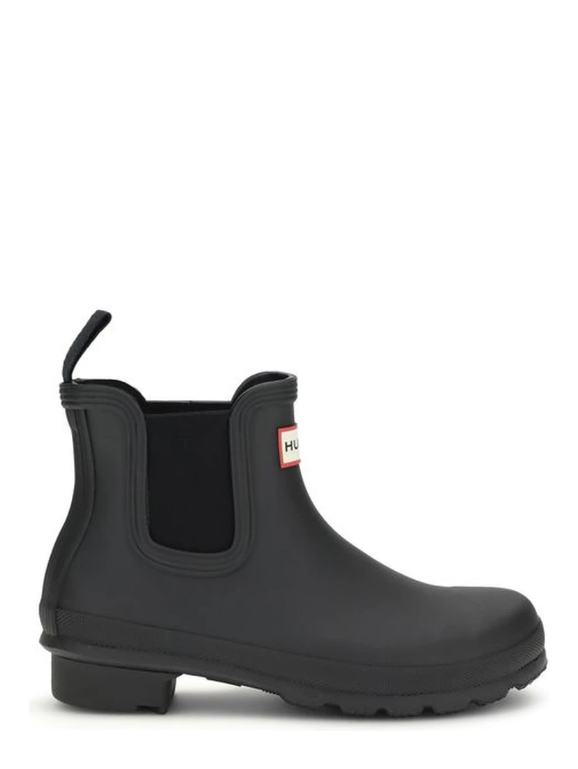 Black Rubber Ankle Boots