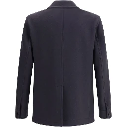 Blue Fleece Wool Coat