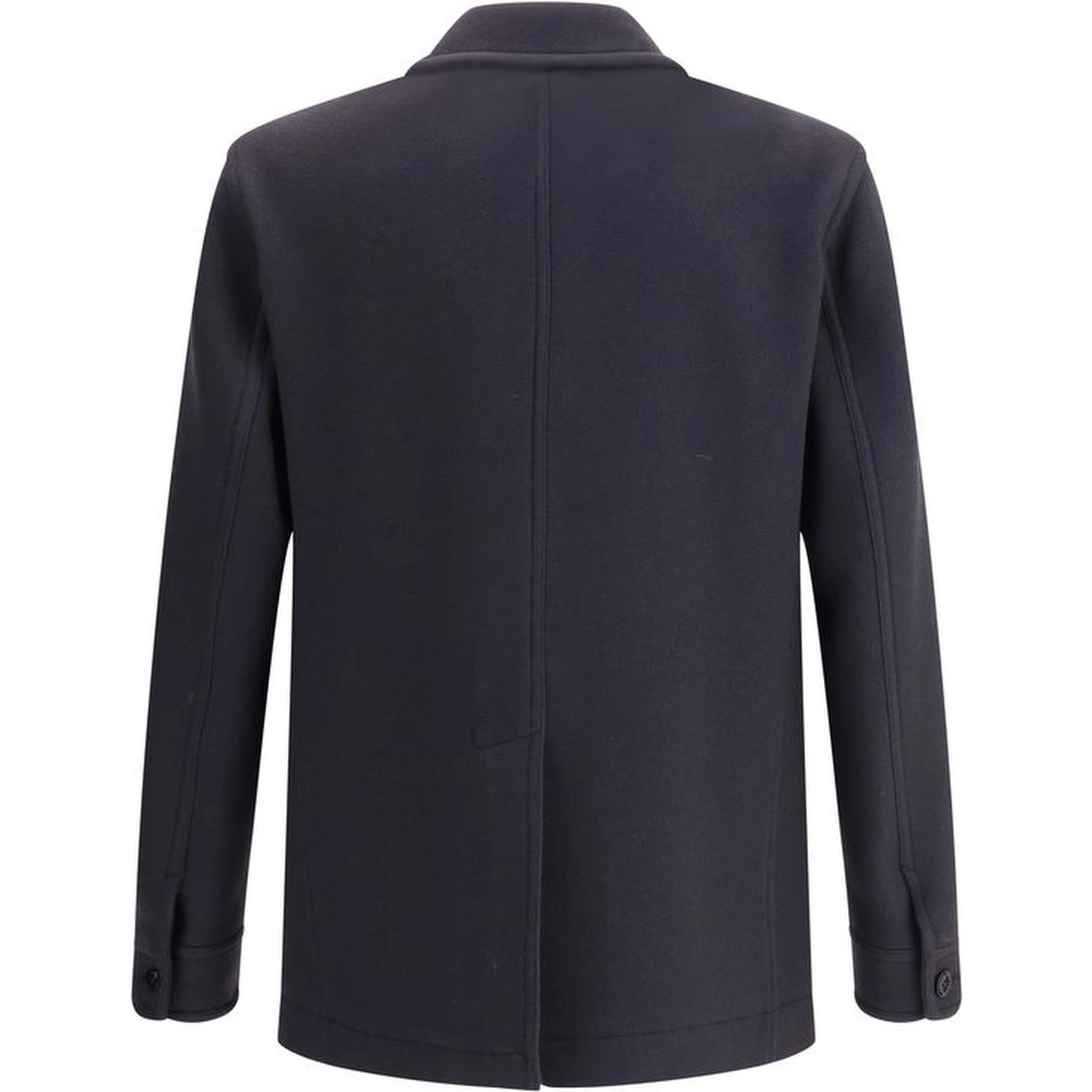 Blue Fleece Wool Coat