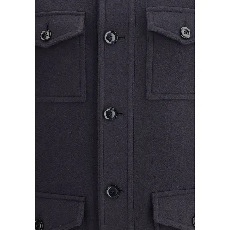 Blue Fleece Wool Coat