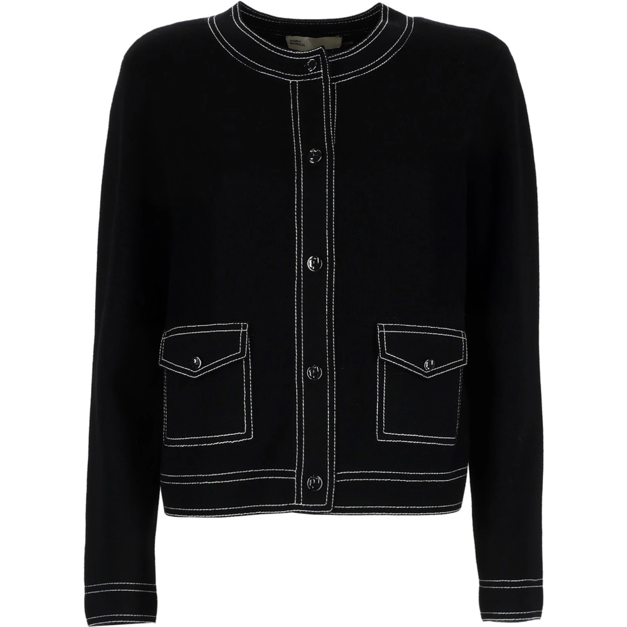 TOPSTITCHED CARDIGAN
