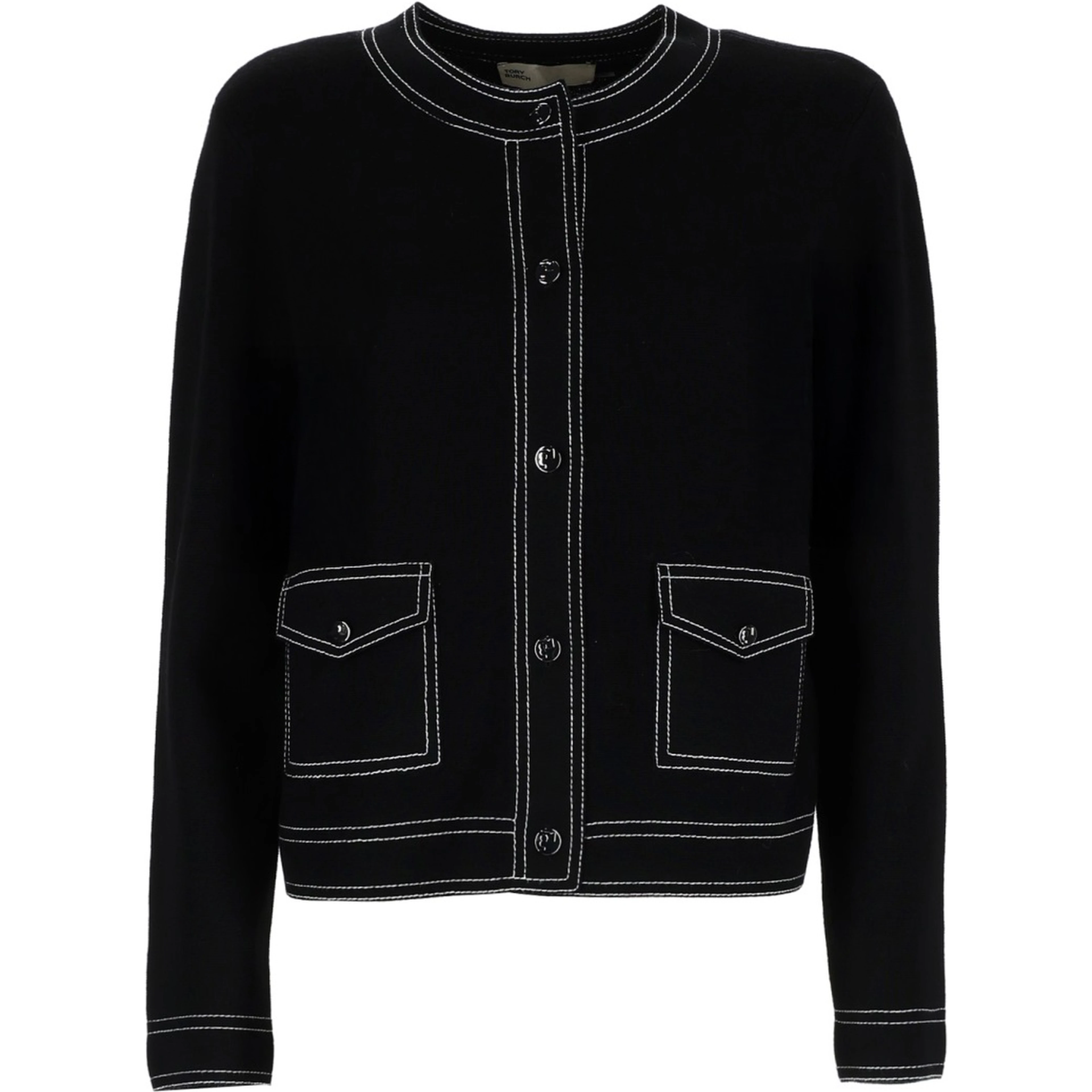 TOPSTITCHED CARDIGAN