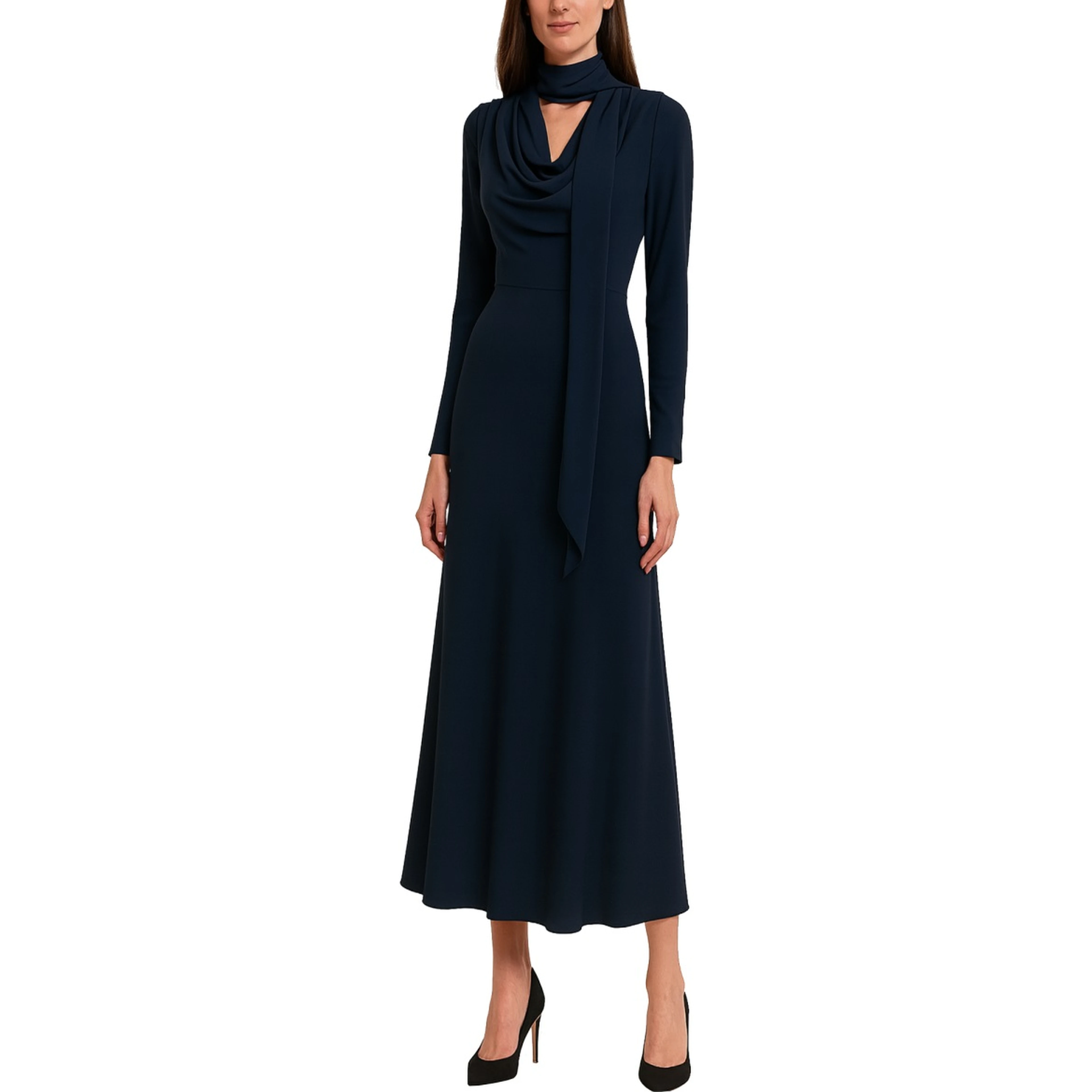 LONG DRAPED DRESS