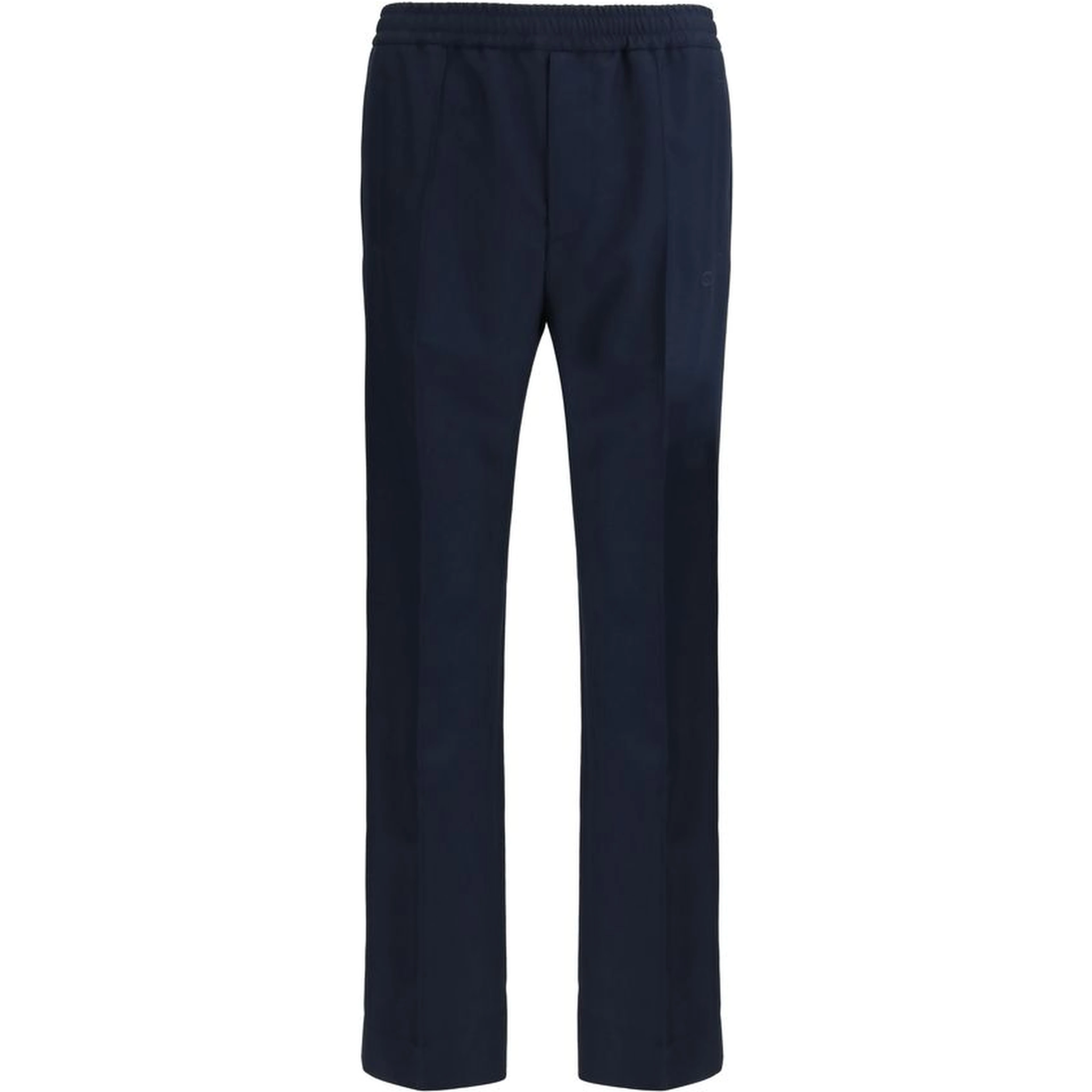 Blue Polyester Casual Pants
