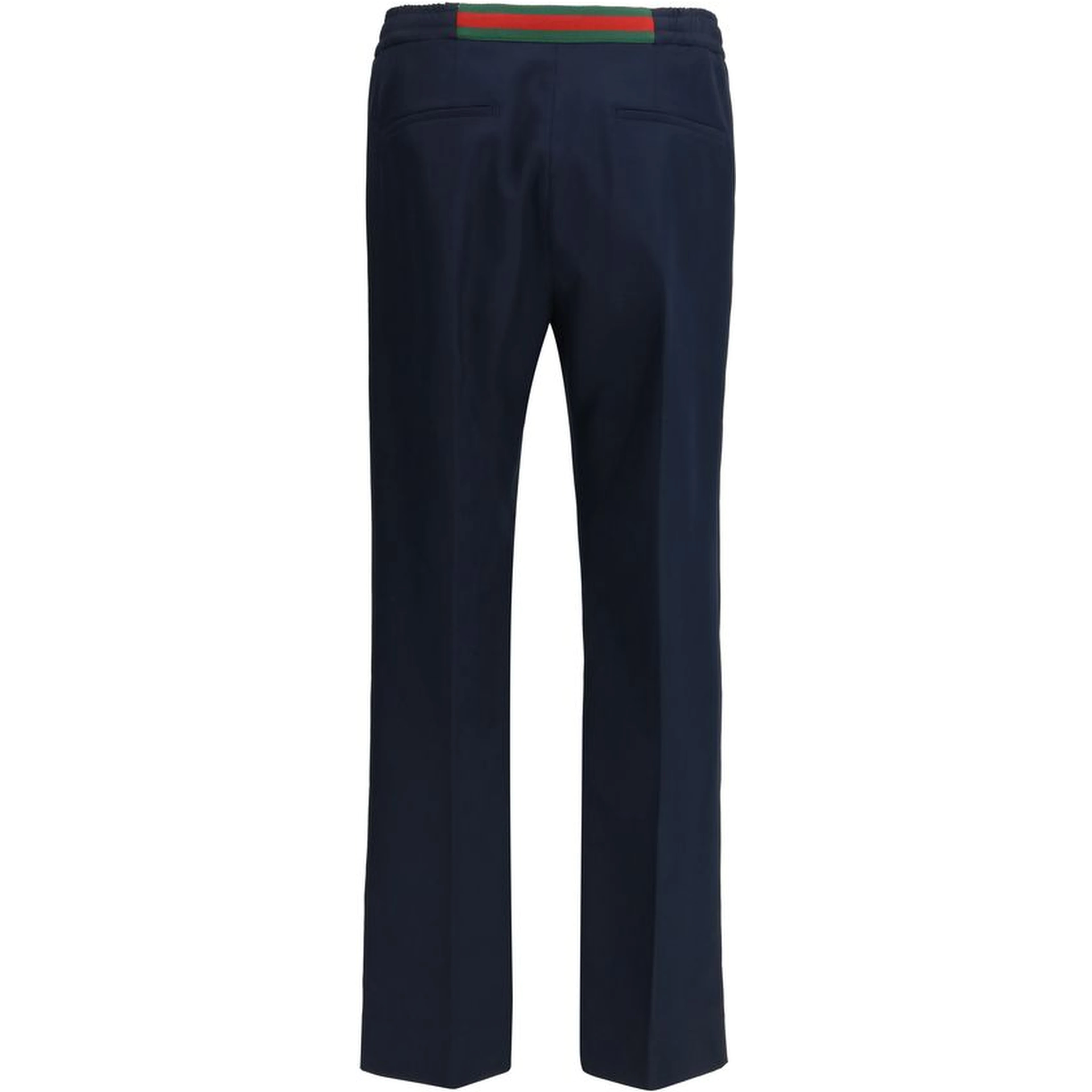 Blue Polyester Casual Pants