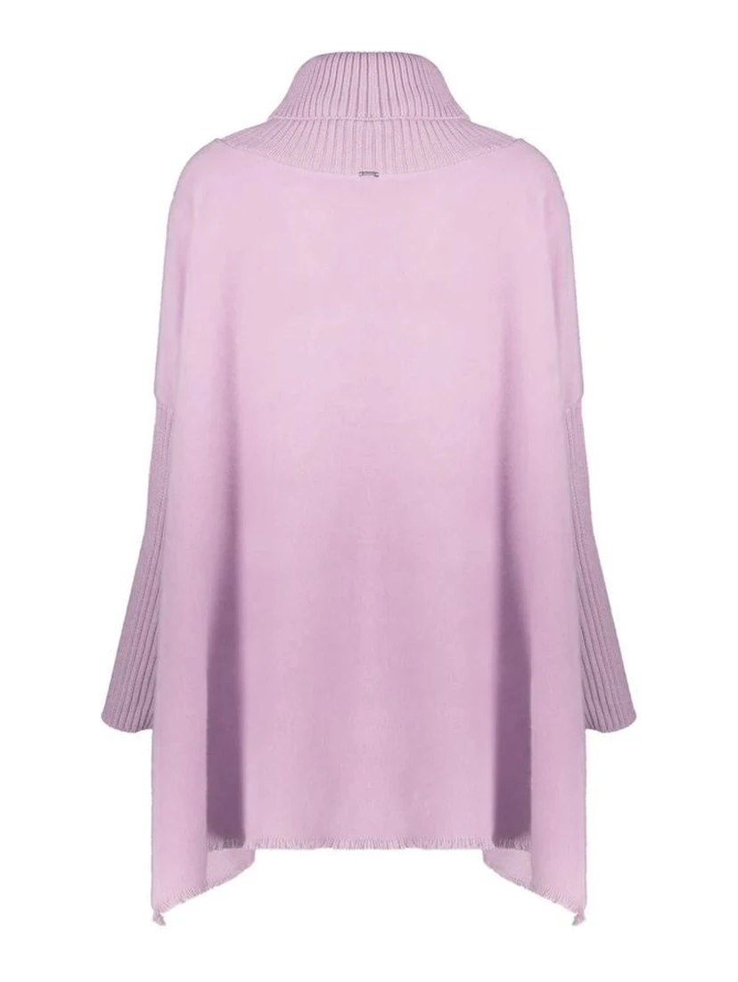 Purple Virgin Wool Poncho