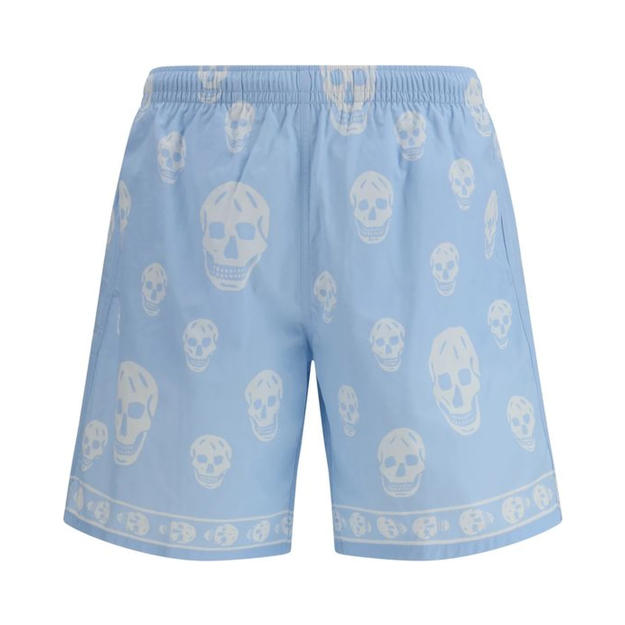 Light Blue Polyamide Bermuda Shorts