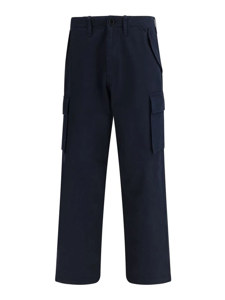Blue Cotton Cargo Pants