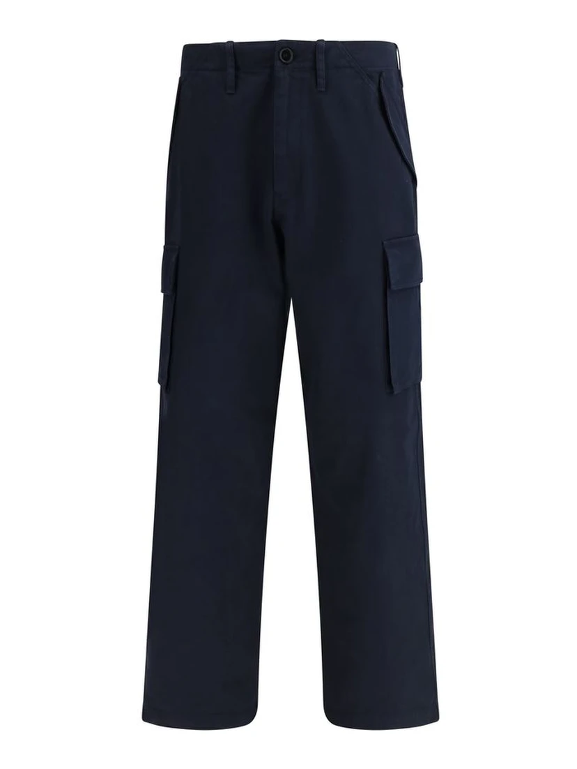 Blue Cotton Cargo Pants
