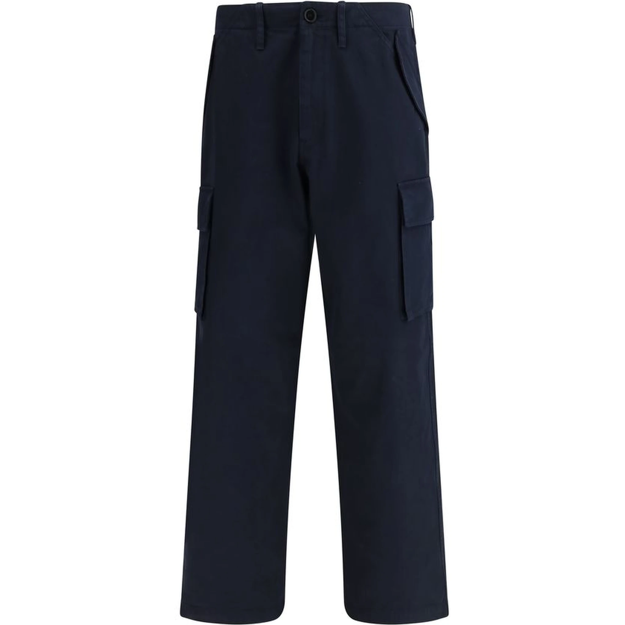 Blue Cotton Cargo Pants