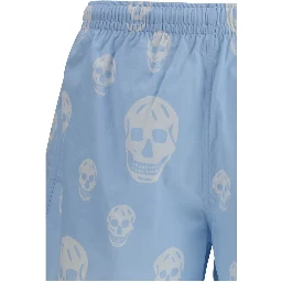 Light Blue Polyamide Bermuda Shorts