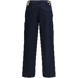 Blue Cotton Cargo Pants