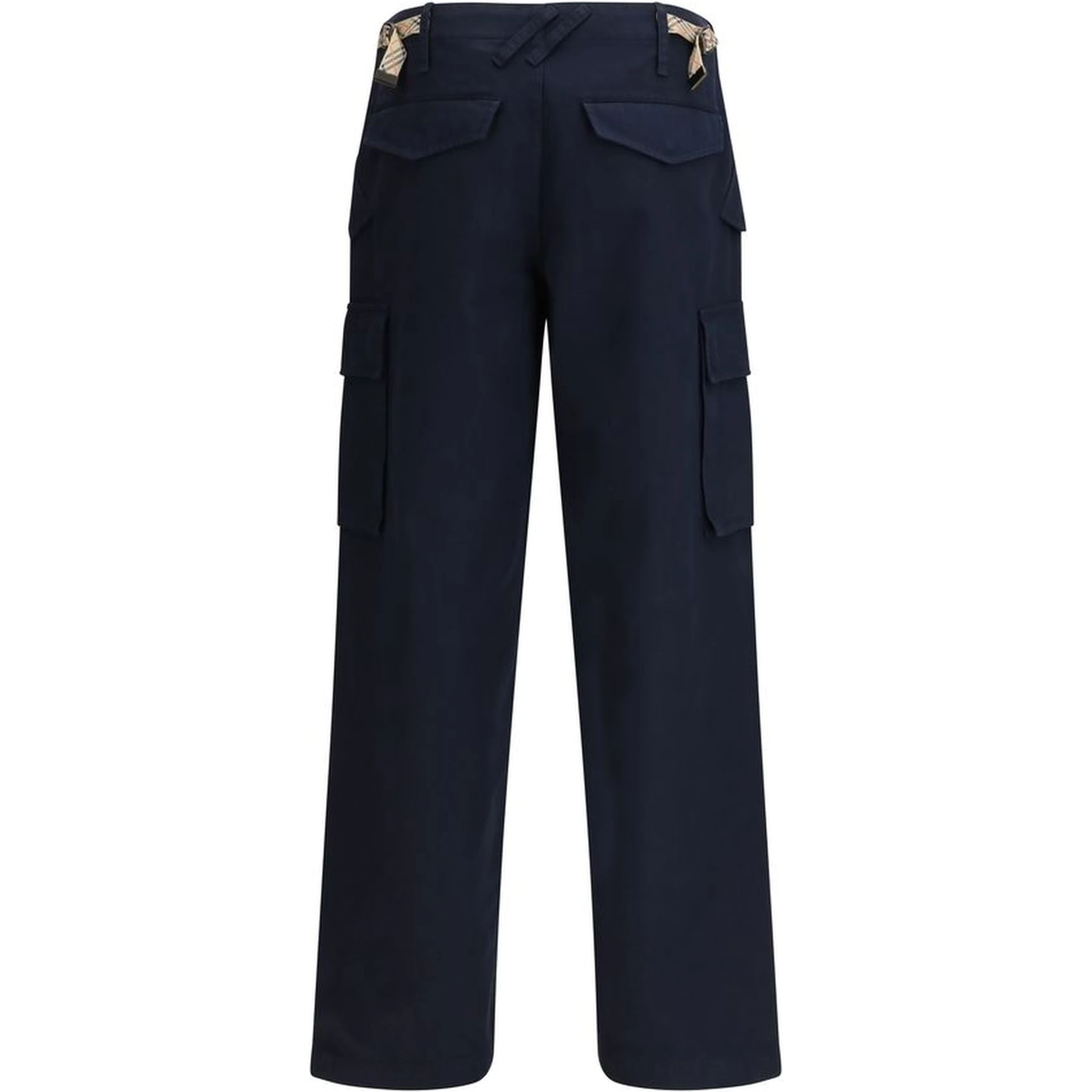 Blue Cotton Cargo Pants