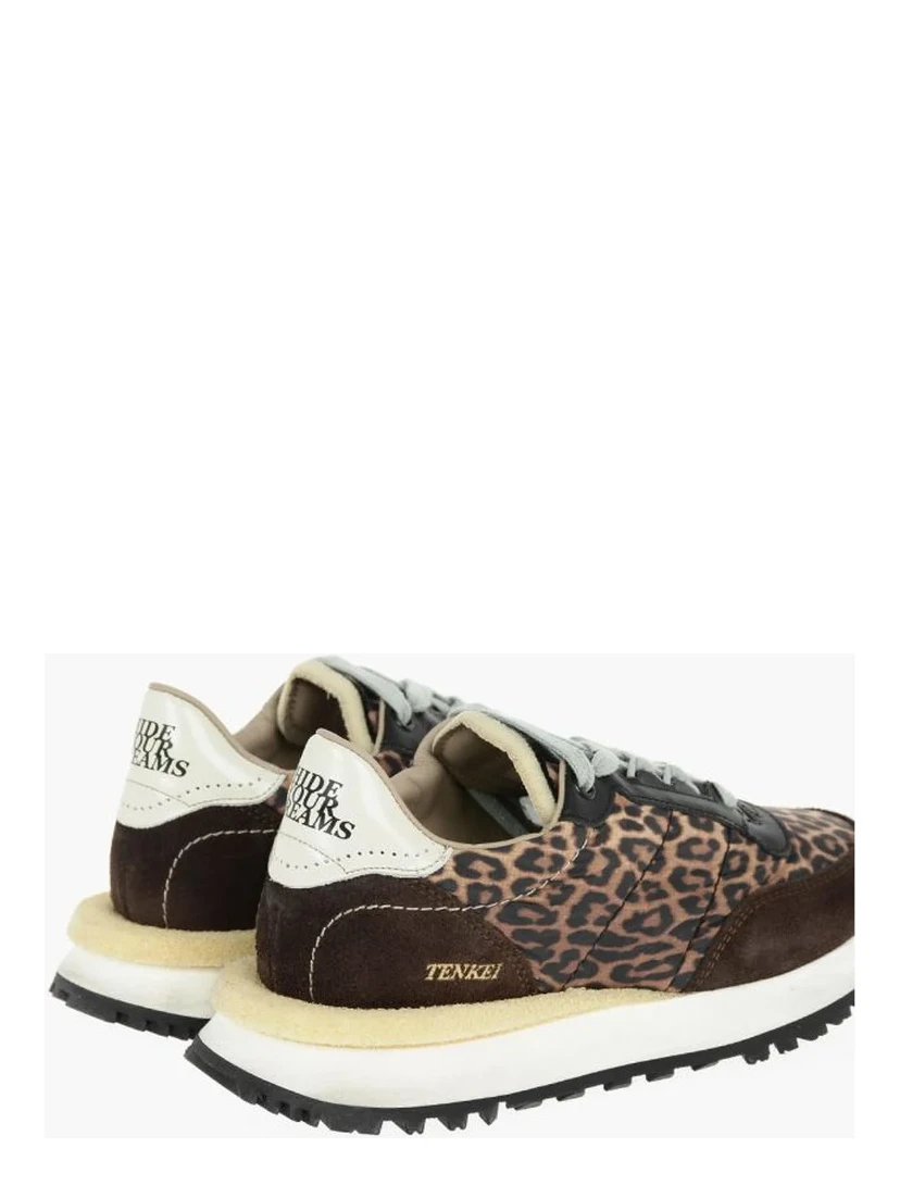 Brown Leather Low Top Sneakers