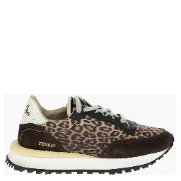 Brown Leather Low Top Sneakers