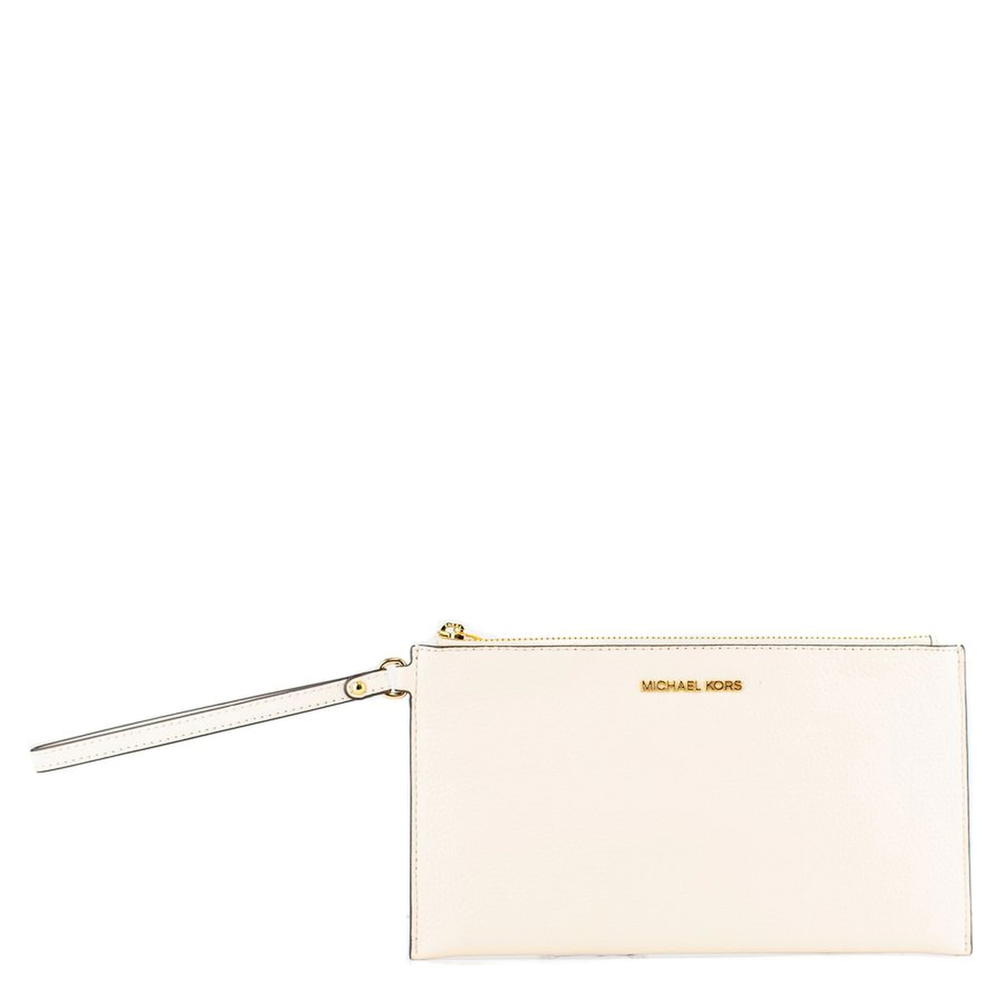 Beige Leather Clutch Bag