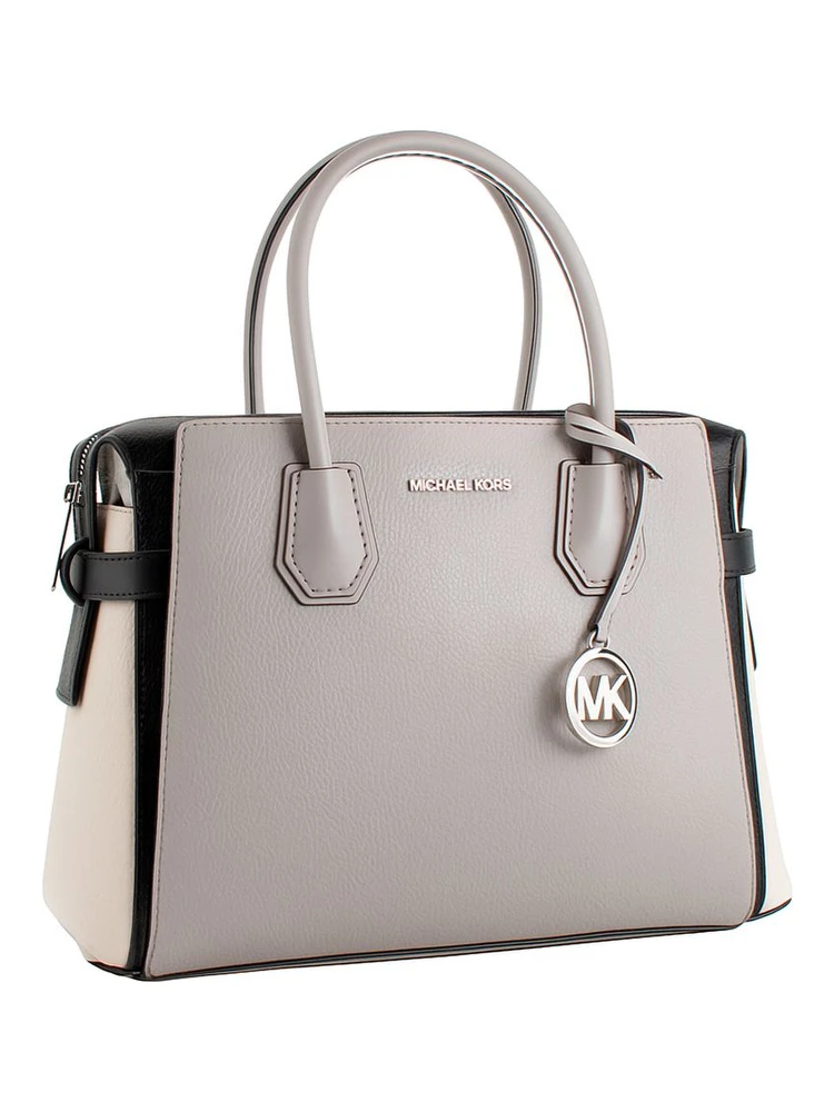 Gray Leather Handbag