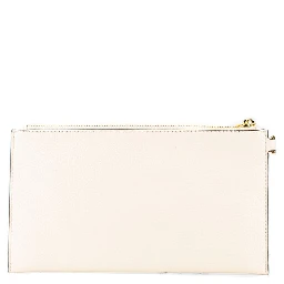 Beige Leather Clutch Bag