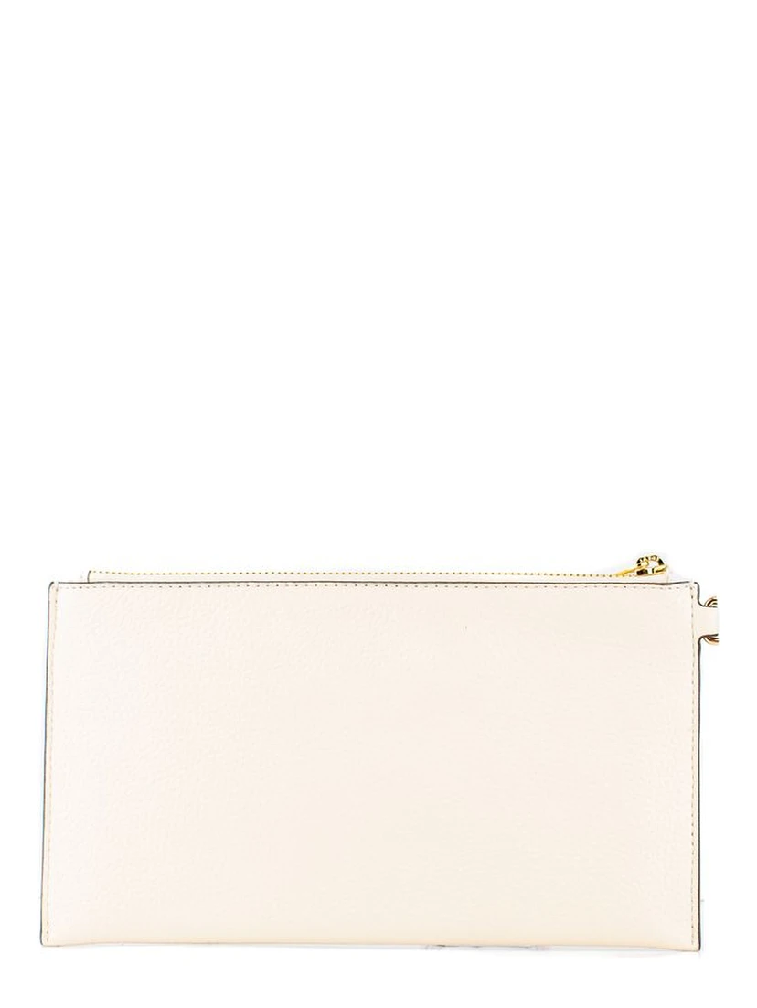 Beige Leather Clutch Bag
