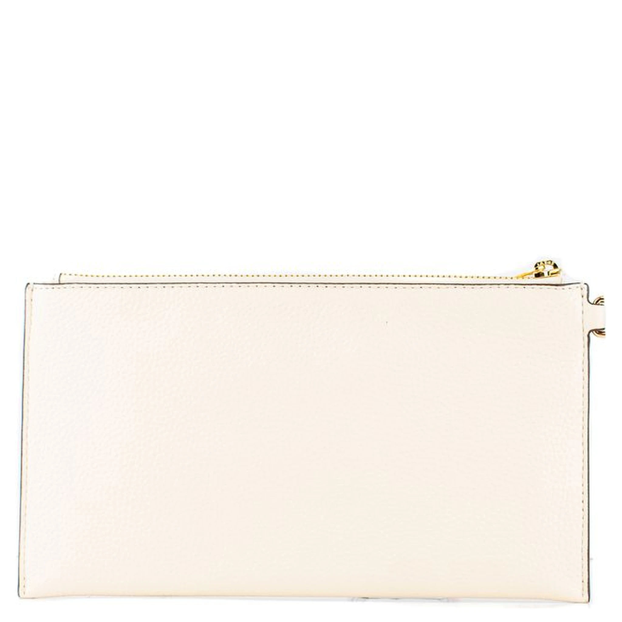 Beige Leather Clutch Bag