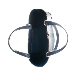 Blue Leather Tote Bag