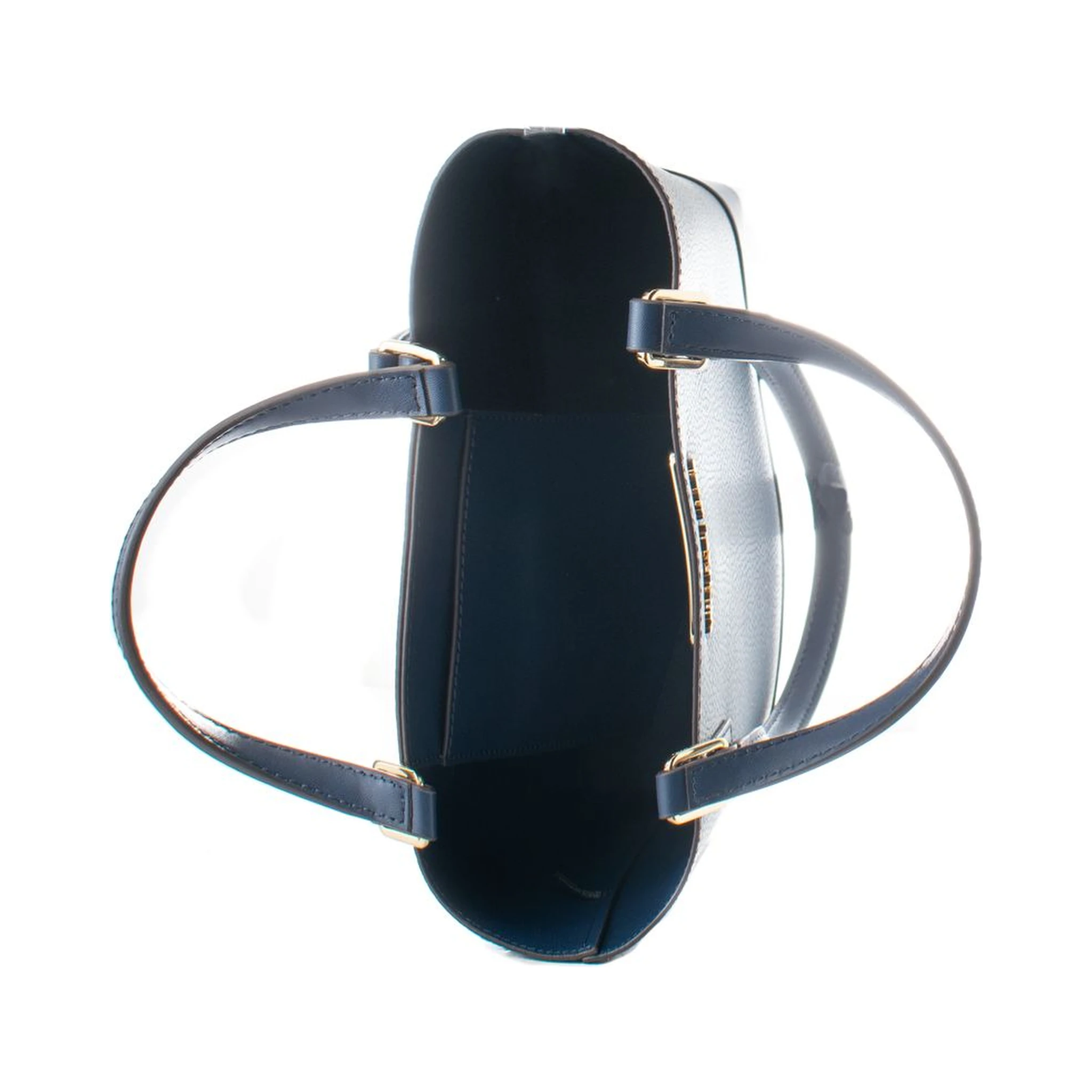 Blue Leather Tote Bag