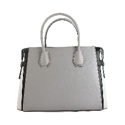 Gray Leather Handbag