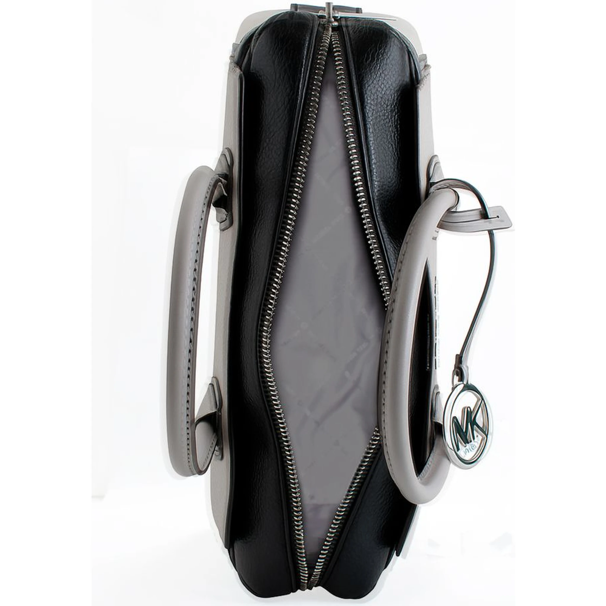 Gray Leather Handbag