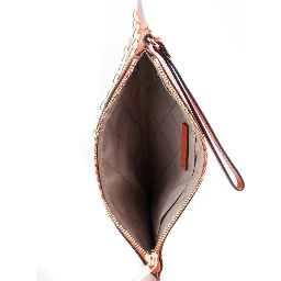 Orange Leather Clutch Bag