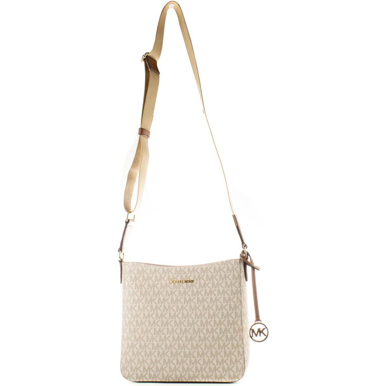 Beige Canvas Crossbody Bag