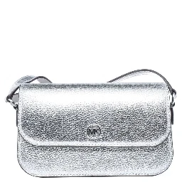Gray Leather Shoulder Bag