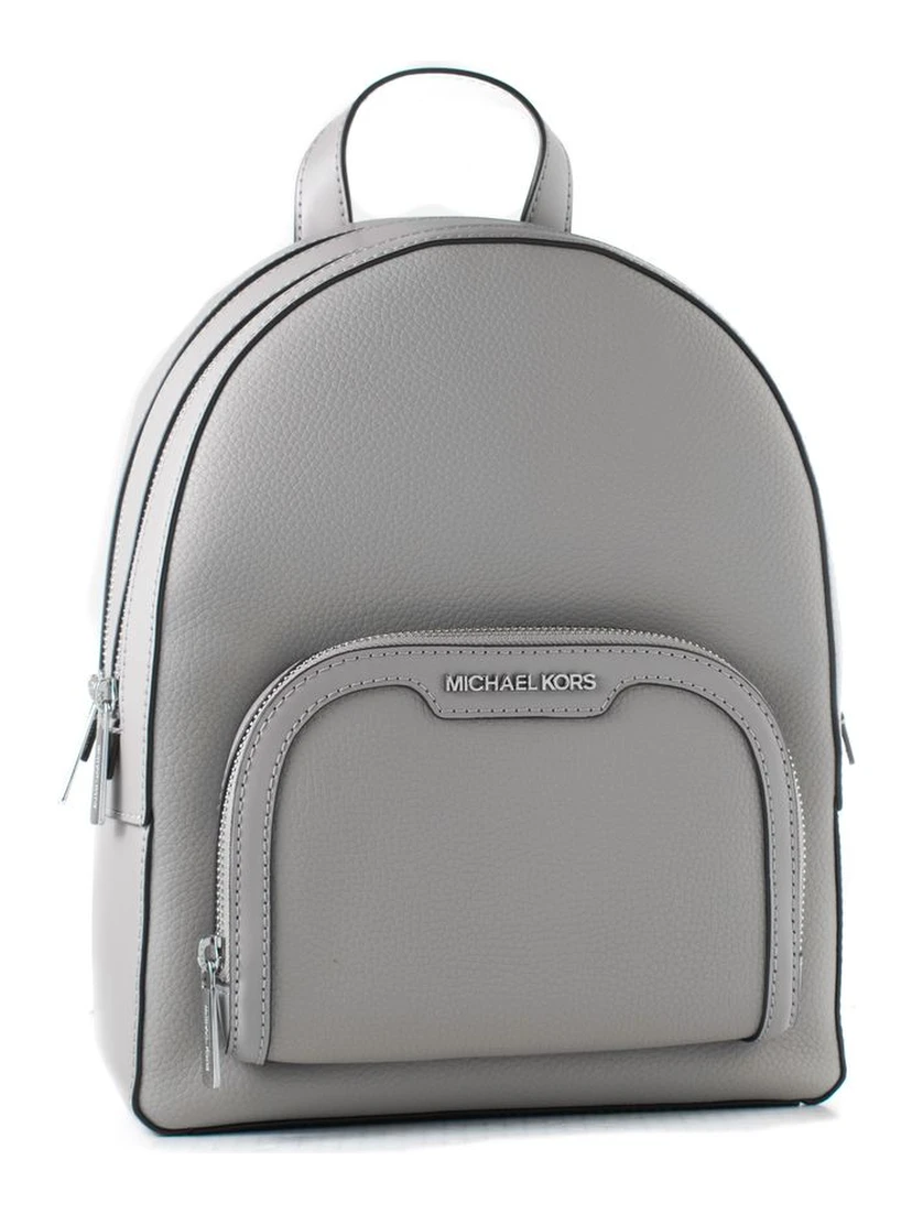 Gray Leather Backpack