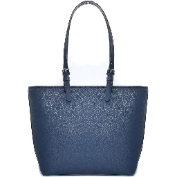 Blue Artificial Leather Tote Bag